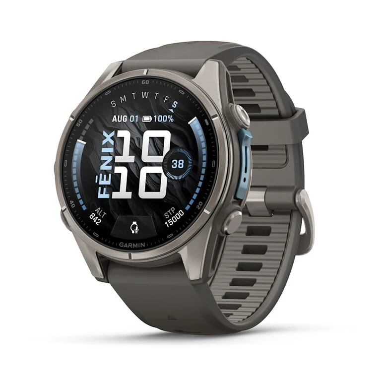 Garmin fēnix 9 3,3 cm (1.3") AMOLED 43 mm Digitale 416 x 416 Pixel Touch screen Titanio Wi-Fi GPS (satellitare)