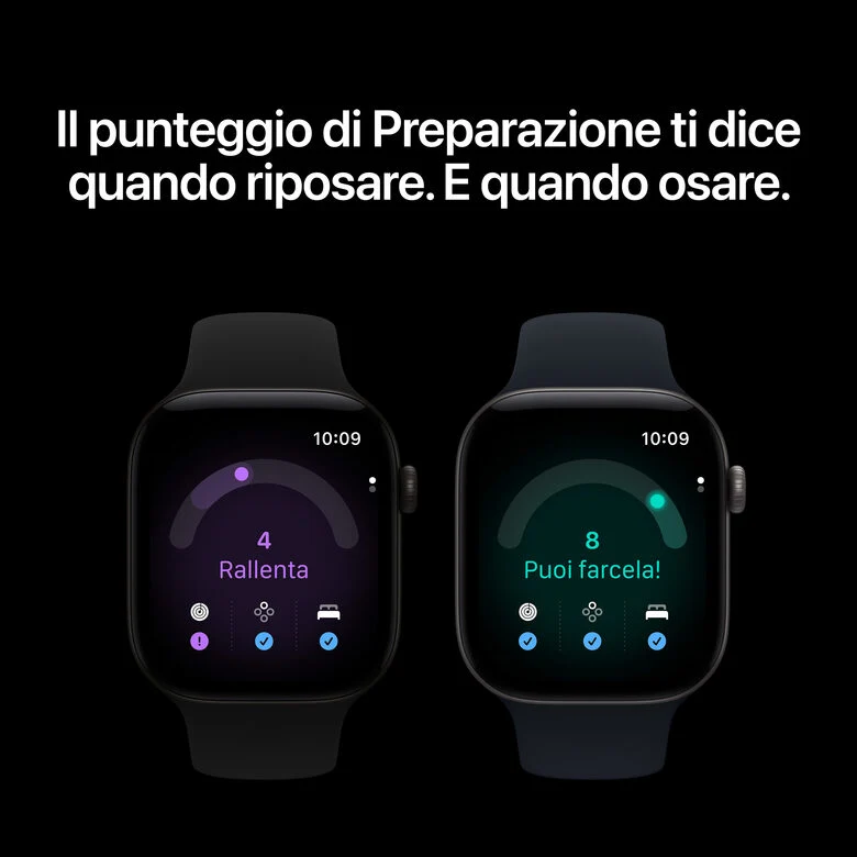 Apple Watch Series 12 GPS, cassa 46 mm in alluminio nero con cinturino Sport nero - M/L