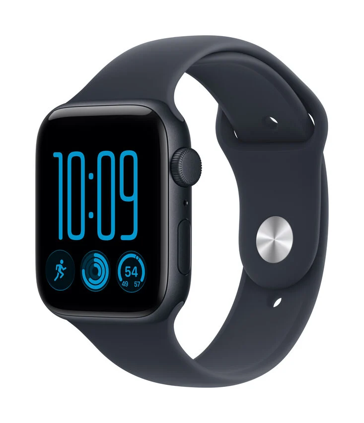 Apple Watch SE (3nd generation) SE 3 GPS, Cassa 44 mm in alluminio mezzanotte con Cinturino Sport blu marino - M/L