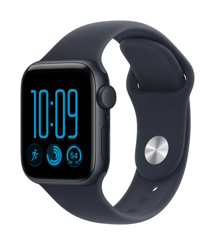 Apple Watch SE (3nd generation) SE 3 GPS, Cassa 40 mm in alluminio mezzanotte con Cinturino Sport blu marino - S/M