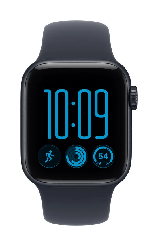Apple Watch SE (3nd generation) SE 3 GPS, Cassa 40 mm in alluminio mezzanotte con Cinturino Sport blu marino - S/M