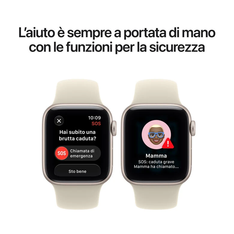 Apple Watch SE (3nd generation) SE 3 GPS, Cassa 40 mm in alluminio galassia con Cinturino Sport sabbia - S/M