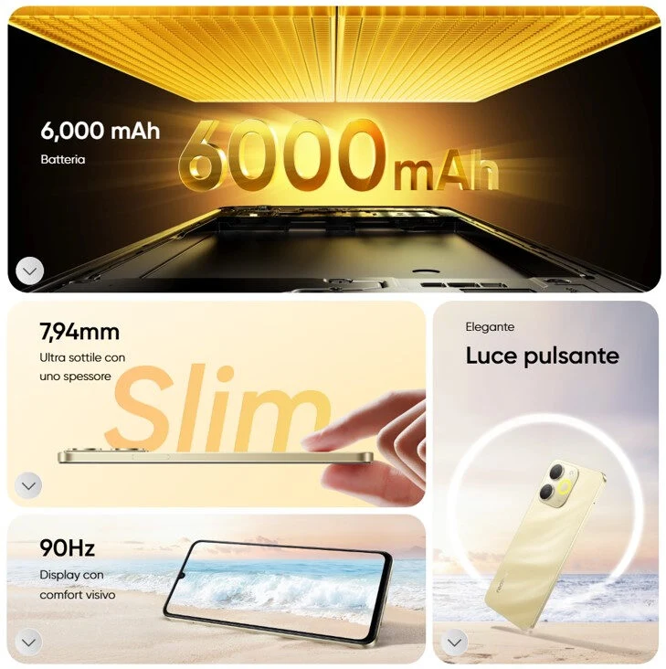 realme Note 631011009972 smartphone 17,1 cm (6.74") Doppia SIM Android 15 4G USB tipo-C 4 GB 128 GB 6000 mAh Nero