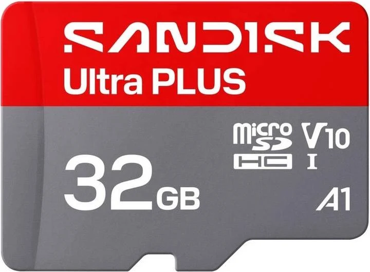 SanDisk Scheda di Memoria 32GB Ultra PLUS microSDHC 32GB SDSQUB3-032G-GS6MA UHS-I A1 V10 U1 130 MB/s