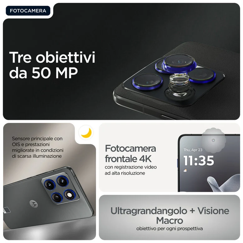 Motorola edge 70 17 cm (6.7") Doppia SIM Android 16.0 5G USB tipo-C 8 GB 256 GB 4800 mAh Grigio