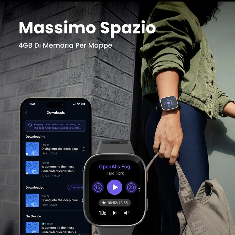Amazfit Bip Max 5,26 cm (2.07") AMOLED Digitale 432 x 514 Pixel Touch screen Blu GPS (satellitare)