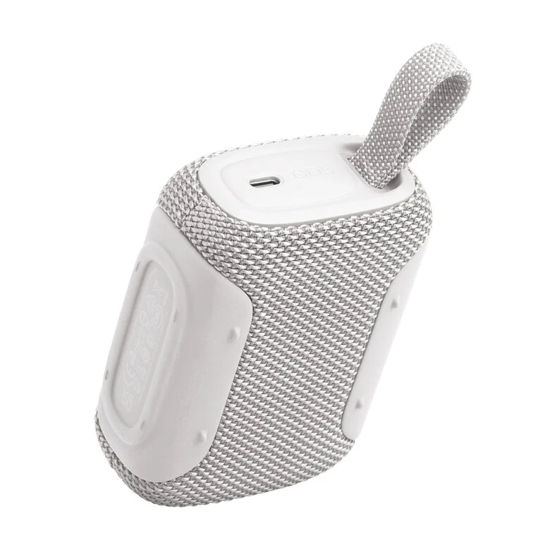 JBL GO 5 Speaker Bluetooth ultra‑portatile con potente Pro Sound e bassi incisivi, pairing AirTouch, design impermeabile, 10 ore di autonomia, Bianco