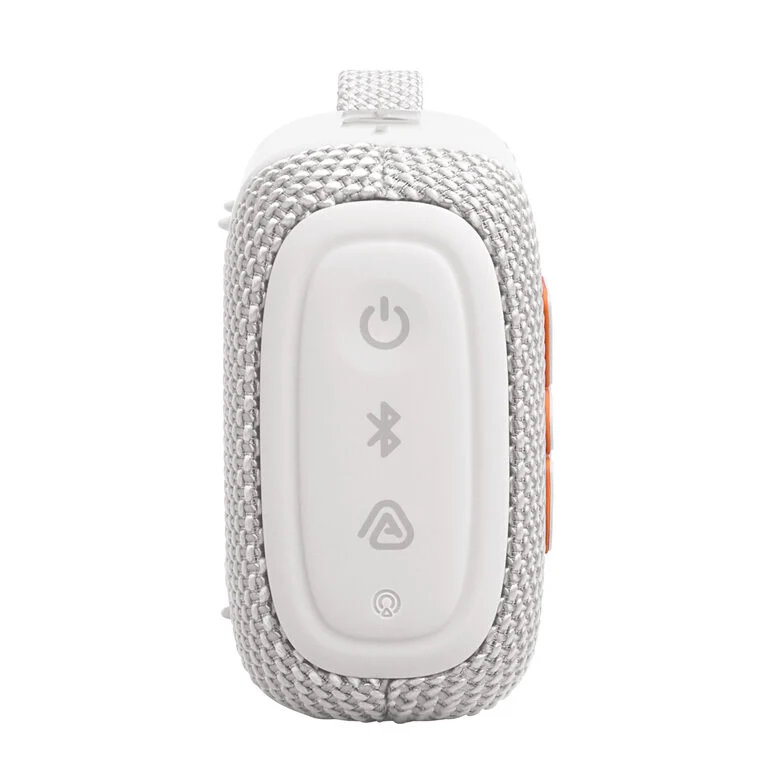 JBL GO 5 Speaker Bluetooth ultra‑portatile con potente Pro Sound e bassi incisivi, pairing AirTouch, design impermeabile, 10 ore di autonomia, Bianco