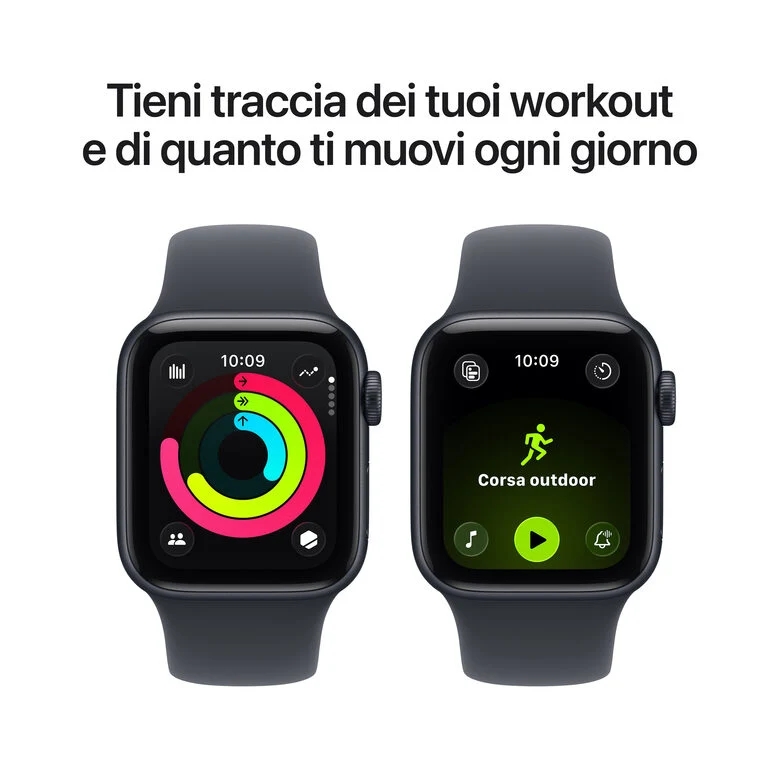 Apple Watch SE (3nd generation) SE 3 GPS + Cellular 40mm Cassa Alluminio Mezzanotte con Sport Band Mezzanotte - M/L