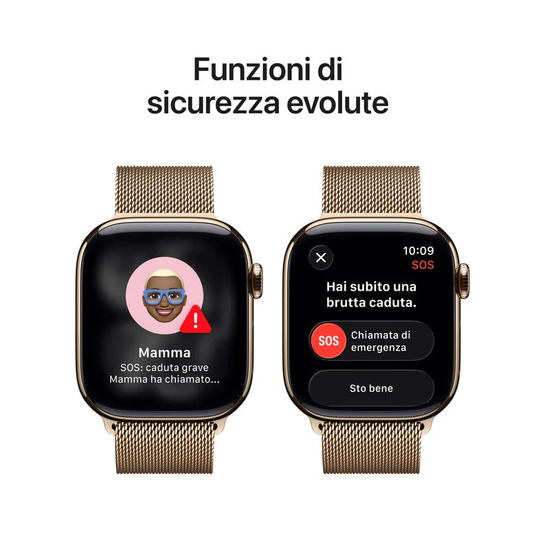 Apple Watch Series 11 GPS + Cellular 42mm Cassa Titanio Oro con Loop in maglia Milanese Oro