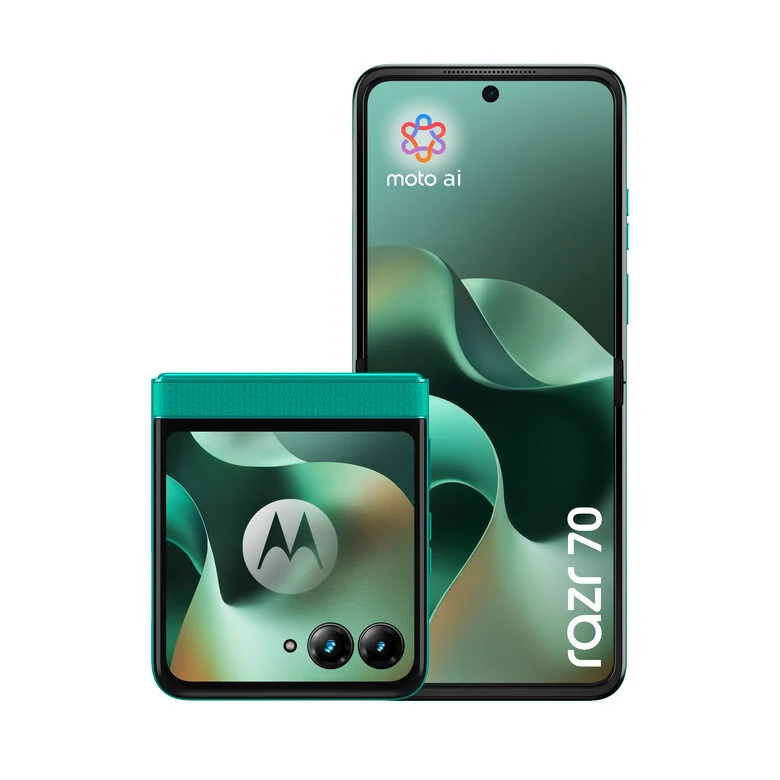 Motorola razr 70 (8/256GB, Doppia camera 50MP, Display interno FHD+ 6.9" 120Hz e esterno 3.62", MediaTek Dimensity 7450X, 4800mAh, TurboPower 30W, Android 16), PANTONE Sporting Green