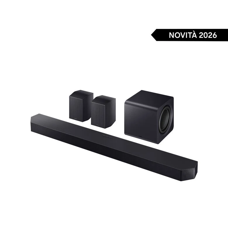 Samsung Soundbar HW-Q990H/XC, Audio 11.1.4 canali, potenza 756W, Active Voice Amplifier Pro, Auto AV Sync, Bluetooth 5.3, Q-Symphony, Wireless Dolby Atmos, 2026