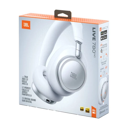 JBL Live 780NC Auricolare Con cavo e senza cavo A Padiglione Chiamate/Musica/Sport/Tutti i giorni Bluetooth Bianco