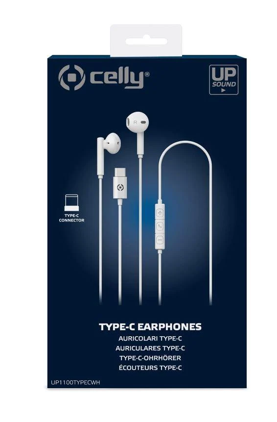 CELLY EARPHONES UP1100 TYPEC WHITE