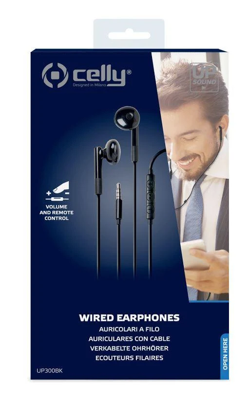 CELLY STEREO EARPHONE UP300 BLACK