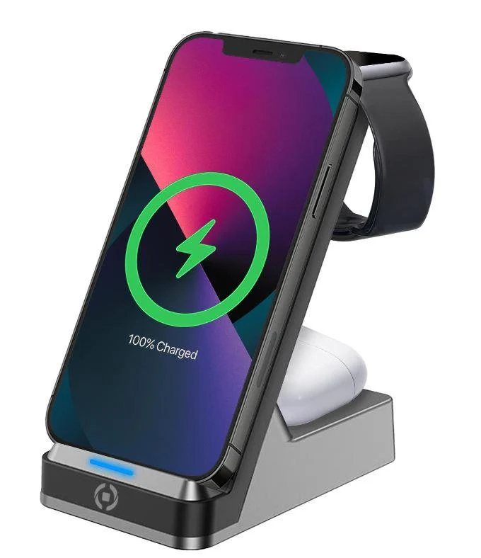 CELLY WIRELESS CHARGER STAND 3IN1 BLACK
