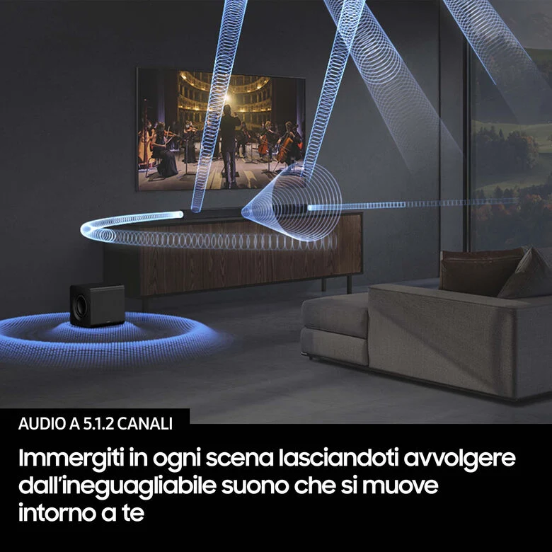 Samsung Soundbar HW-Q800F/ZF, Audio 5.1.2 canali, Wireless Dolby Atmos, 2025