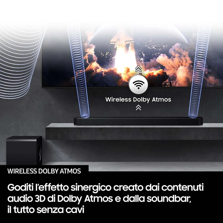 Samsung Soundbar HW-Q800F/ZF, Audio 5.1.2 canali, Wireless Dolby Atmos, 2025