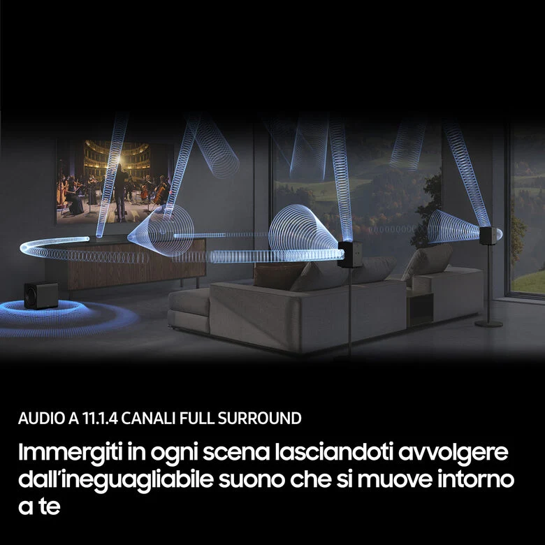 Samsung Soundbar HW-Q990F/ZF, Audio 11.1.4 canali, Wireless Dolby Atmos, 2025