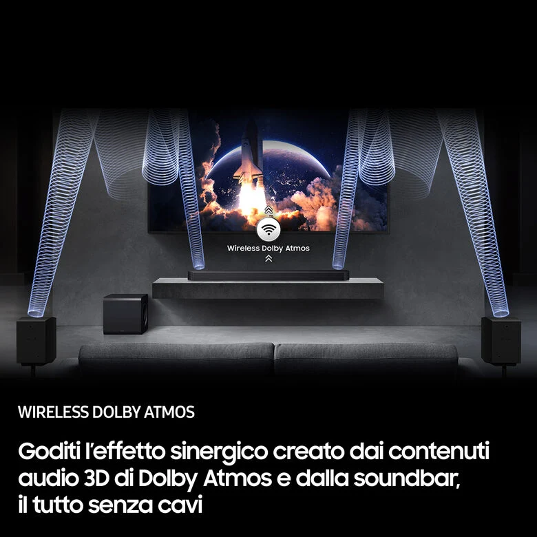 Samsung Soundbar HW-Q990F/ZF, Audio 11.1.4 canali, Wireless Dolby Atmos, 2025