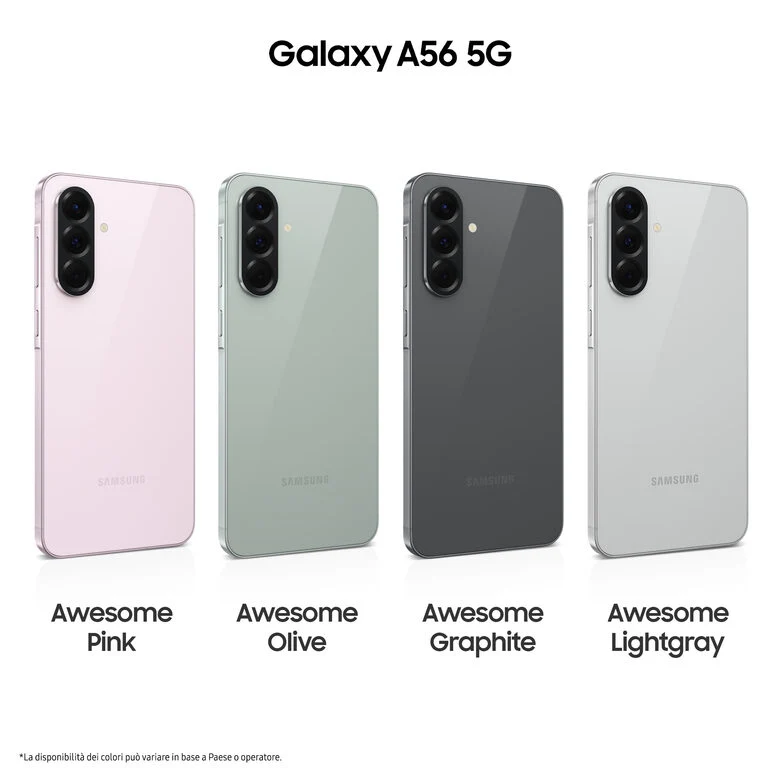 Samsung Galaxy A56 5G, Smartphone con Funzioni intelligenti, Display Super AMOLED 6.7”, 8GB RAM, 128GB, Camera 50MP, Batteria 5.000 mAh, IP67, Awesome Graphite
