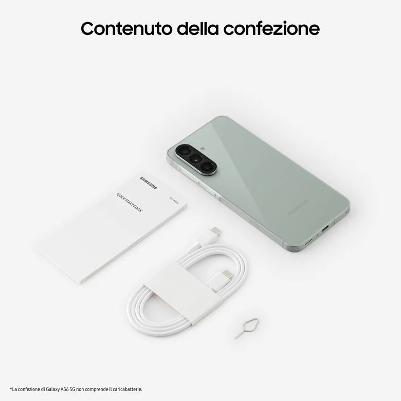Samsung Galaxy A56 5G, Smartphone con Funzioni intelligenti, Display Super AMOLED 6.7”, 8GB RAM, 256GB, Camera 50MP, Batteria 5.000 mAh, IP67, Awesome Olive