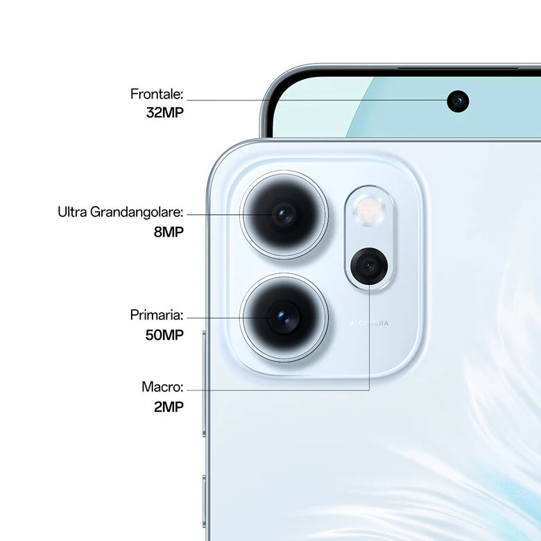 OPPO Reno14 FS Smartphone 5G 16,7 cm (6.57") Doppia SIM Android 15 USB tipo-C 12 GB 512 GB 6000 mAh Blu