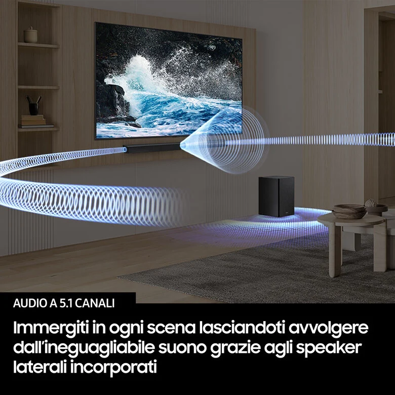 Samsung Soundbar HW-B750F/ZF, Audio 5.1 canali , Wireless Dolby 5.1ch, 2025