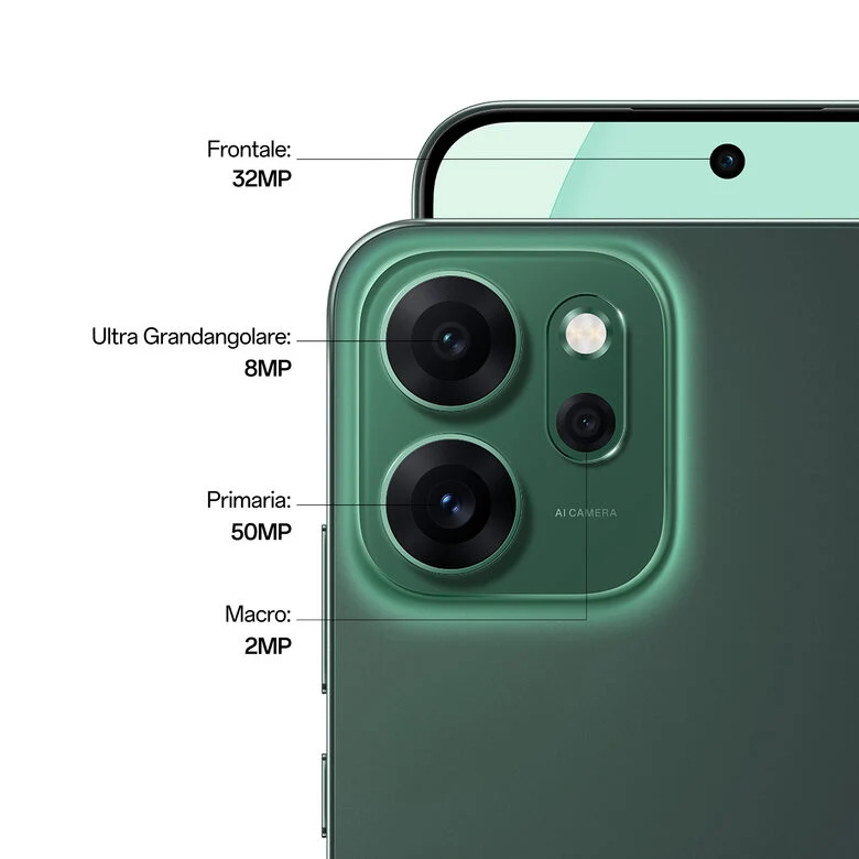 OPPO Reno14 FS Smartphone 5G 16,7 cm (6.57") Doppia SIM Android 15 USB tipo-C 12 GB 512 GB 6000 mAh Verde
