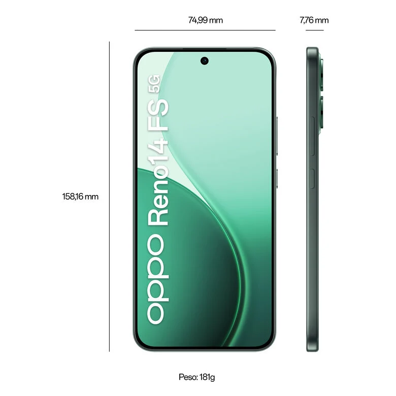 OPPO Reno14 FS Smartphone 5G 16,7 cm (6.57") Doppia SIM Android 15 USB tipo-C 12 GB 512 GB 6000 mAh Verde