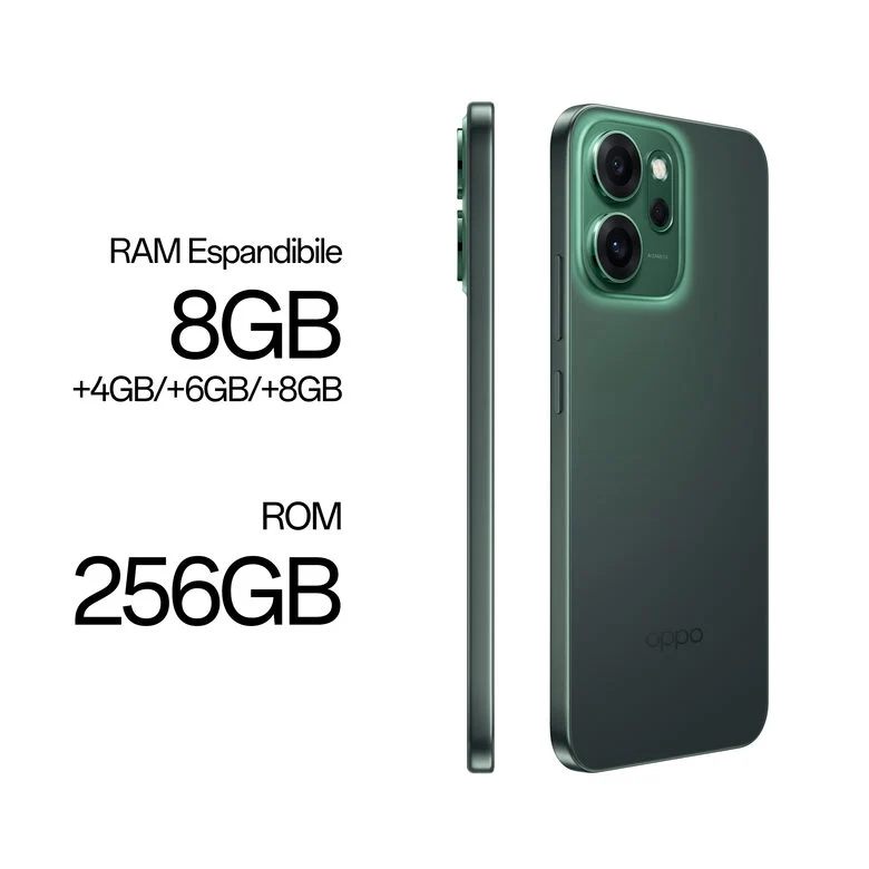 OPPO 14 F 5G Reno14 F Smartphone 5G 16,7 cm (6.57") Doppia SIM Android 15 USB tipo-C 8 GB 256 GB 6000 mAh Verde