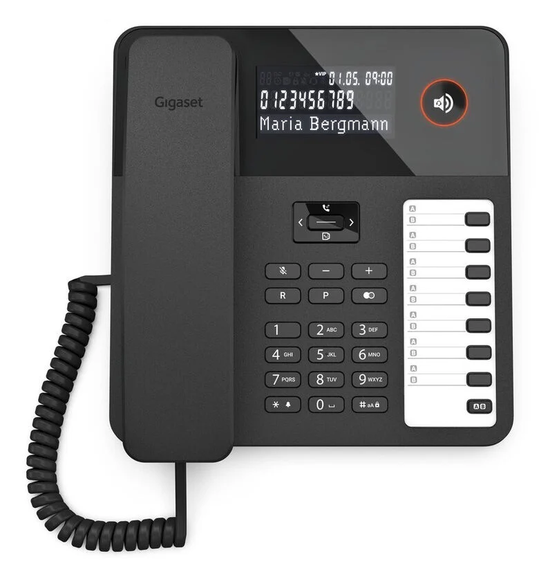 Gigaset telefono da tavolo o da parete con Filo Desk 600 Nero