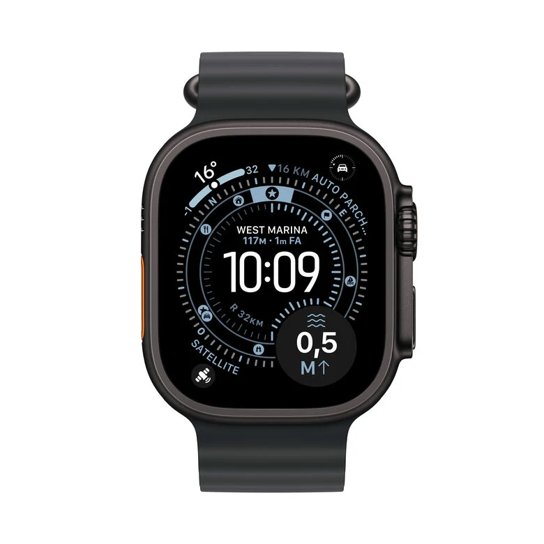Apple Watch Ultra 3 GPS + Cellular 49mm Smartwatch Cassa Titanio Nero con Band Ocean Nero