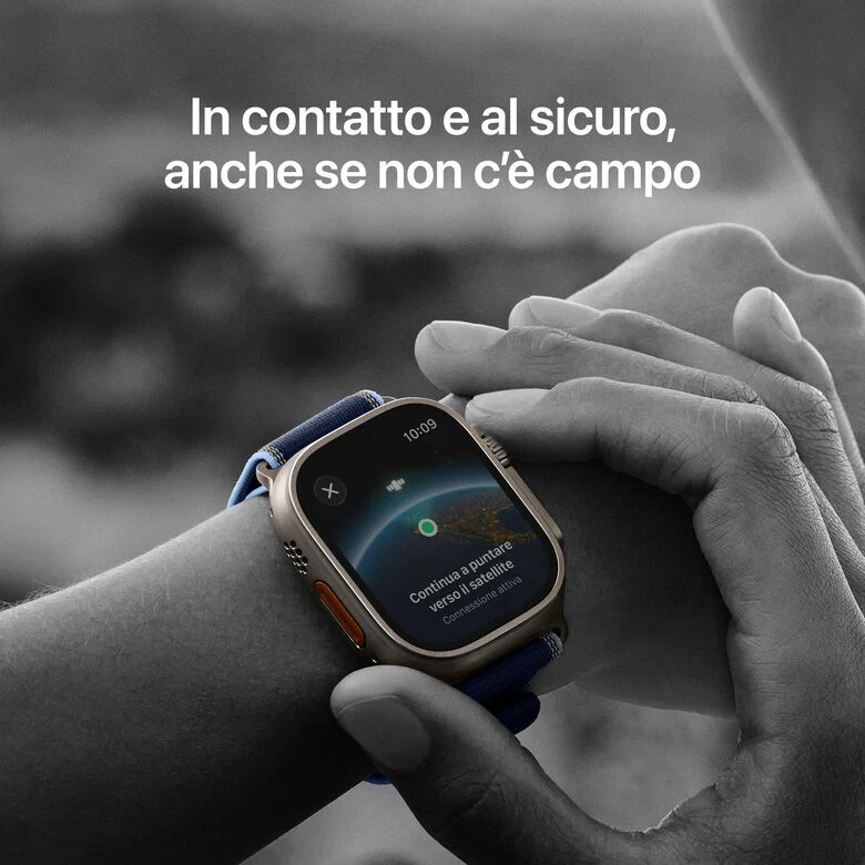 Apple Watch Ultra 3 GPS + Cellular 49mm Cassa Titanio Nero con Alpine Loop Nero- Large