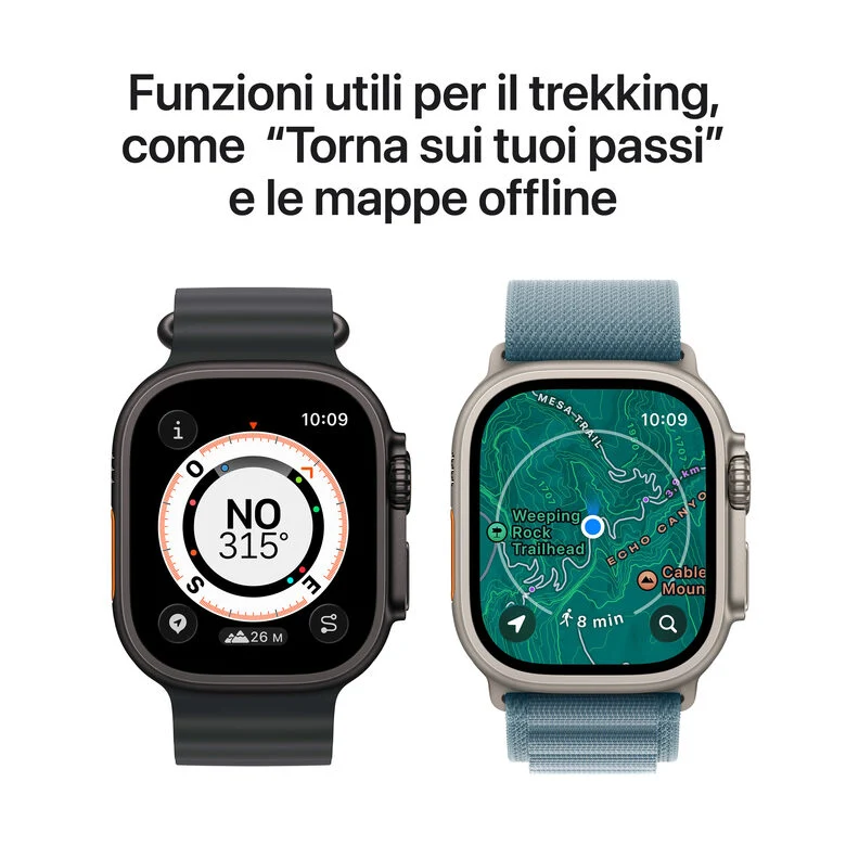 Apple Watch Ultra 3 GPS + Cellular 49mm Cassa Titanio Nero con Alpine Loop Nero- Large