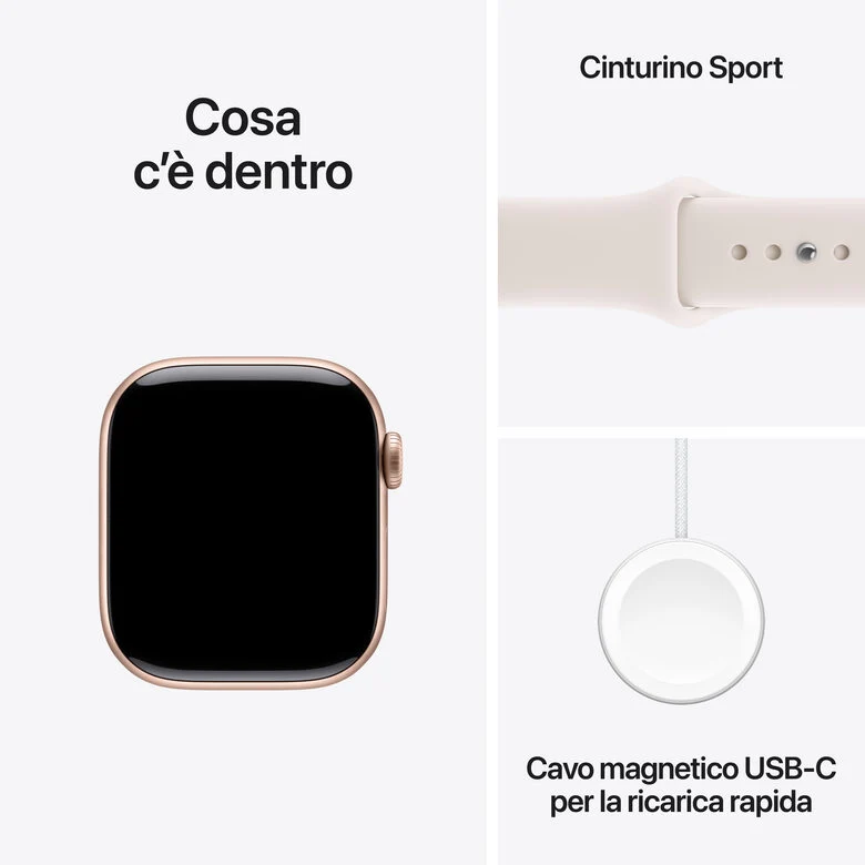 Apple Watch Series 11 GPS 42mm Cassa Alluminio Oro Rosa con Band Rosa Fard - S/M