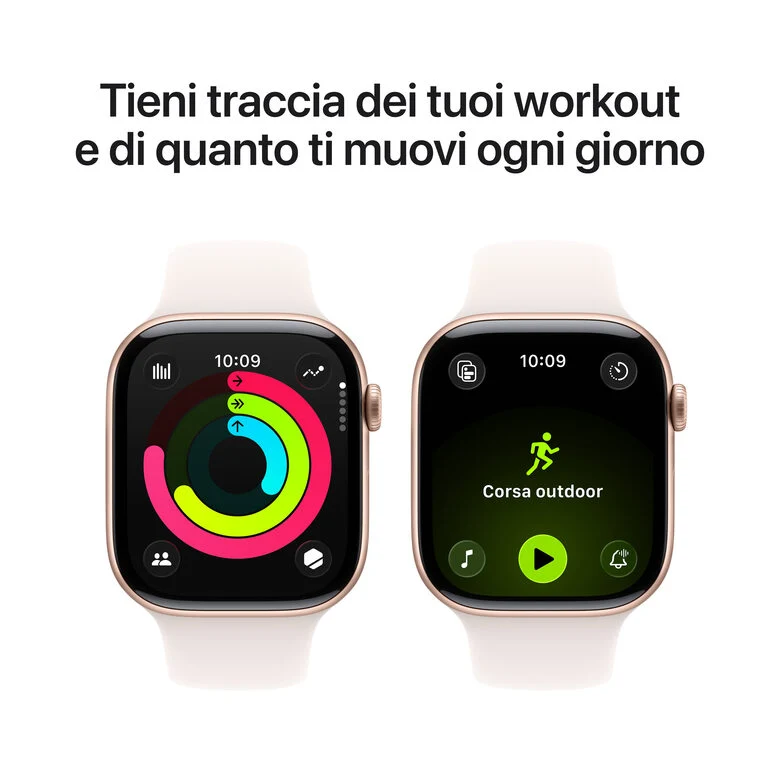 Apple Watch Series 11 GPS 46mm Smartwatch Cassa Alluminio Oro Rosa con Band Rosa Fard - M/L