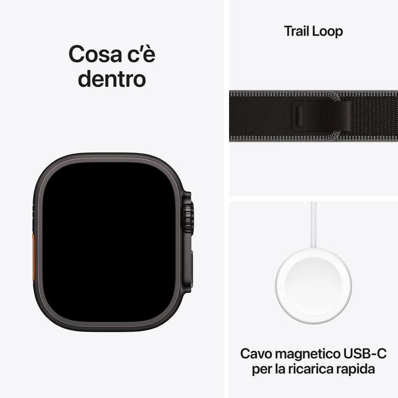 Apple Watch Ultra 3 GPS + Cellular 49mm Cassa Titanio Nero con Alpine Loop Terra Cotta - M/L