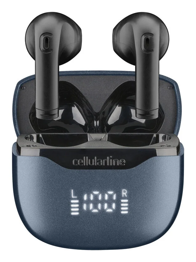 Cellularline Core Pro Auricolari Bluetooth con custodia di ricarica, display LED e funzione ENC