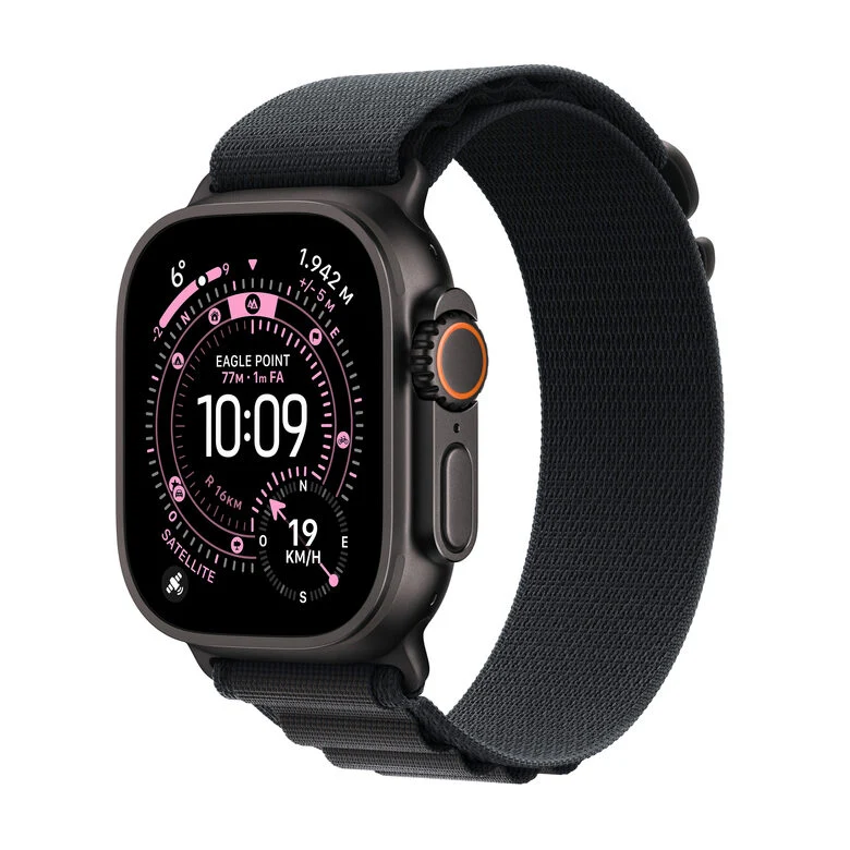 Apple Watch Ultra 3 GPS + Cellular 49mm Cassa Titanio Nero con Alpine Loop Nero- Large