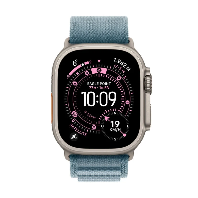 Apple Watch Ultra 3 GPS + Cellular 49mm Cassa Titanio con Alpine Loop Blu Chiaro - Medium