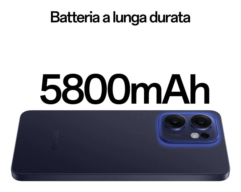 OPPO Reno13 F 5G AI Smartphone, Tripla fotocamera 50+8+2MP, Selfie 32MP, Display 6.67” 120HZ AMOLED FHD+, 5800mAh, RAM 8GB(Esp4GB/6GB/8GB)+ROM 256GB, [Versione Italia], Luminous Blue