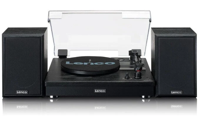 Lenco LS-101BK piatto audio Giradischi con trasmissione a cinghia Con Diffusori Acustici Separati 10W X 2