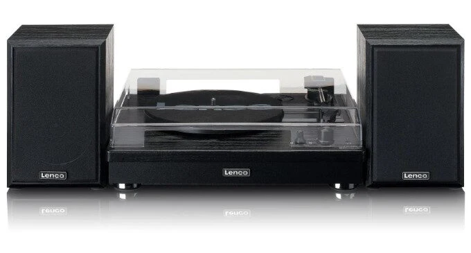 Lenco LS-101BK piatto audio Giradischi con trasmissione a cinghia Con Diffusori Acustici Separati 10W X 2