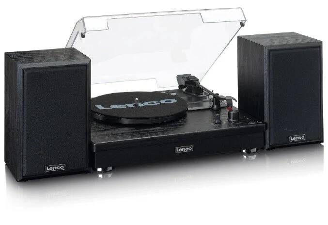 Lenco LS-101BK piatto audio Giradischi con trasmissione a cinghia Con Diffusori Acustici Separati 10W X 2