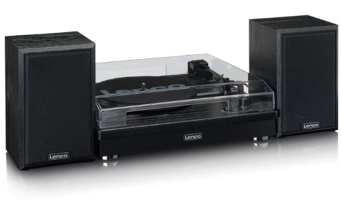 Lenco LS-101BK piatto audio Giradischi con trasmissione a cinghia Con Diffusori Acustici Separati 10W X 2