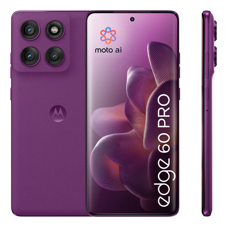 Motorola edge 60 pro con Moto AI (12/512GB, Fotocamera 50+50+10MP, selfie 50MP, Display 6.67" pOLED 120Hz, MediaTek Dimensity 8350, batteria 6000mAh, ricarica 90W, Android 15), PANTONE Spark