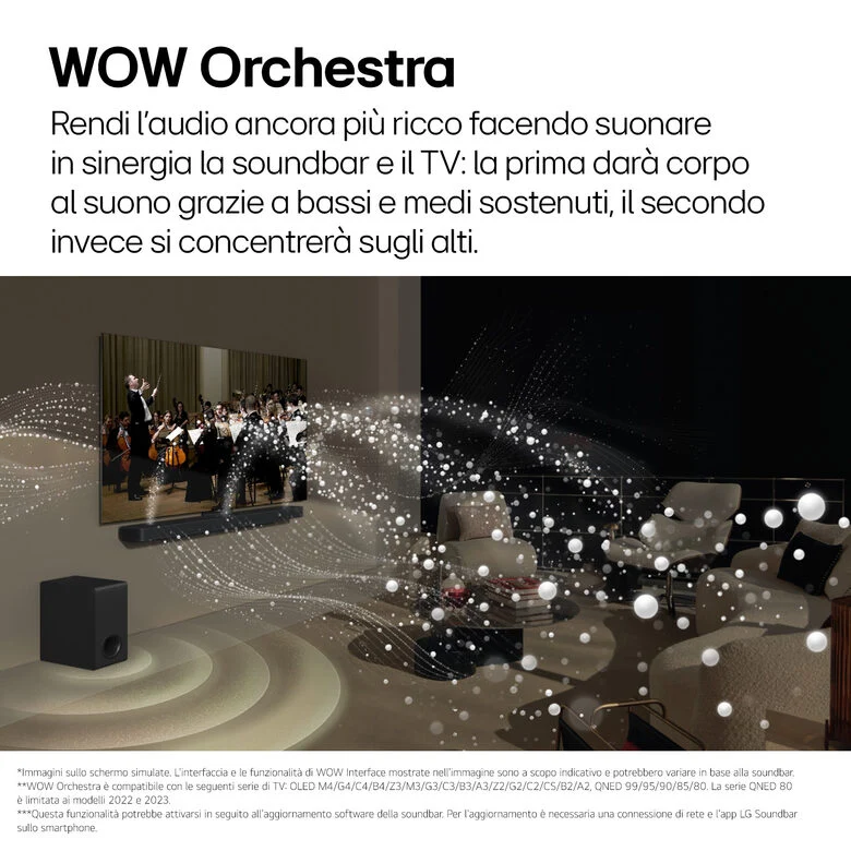 LG Soundbar S70TY, 400W su 3.1.1 canali, Dolby Atmos, DTS:X, Speaker centrale up-firing