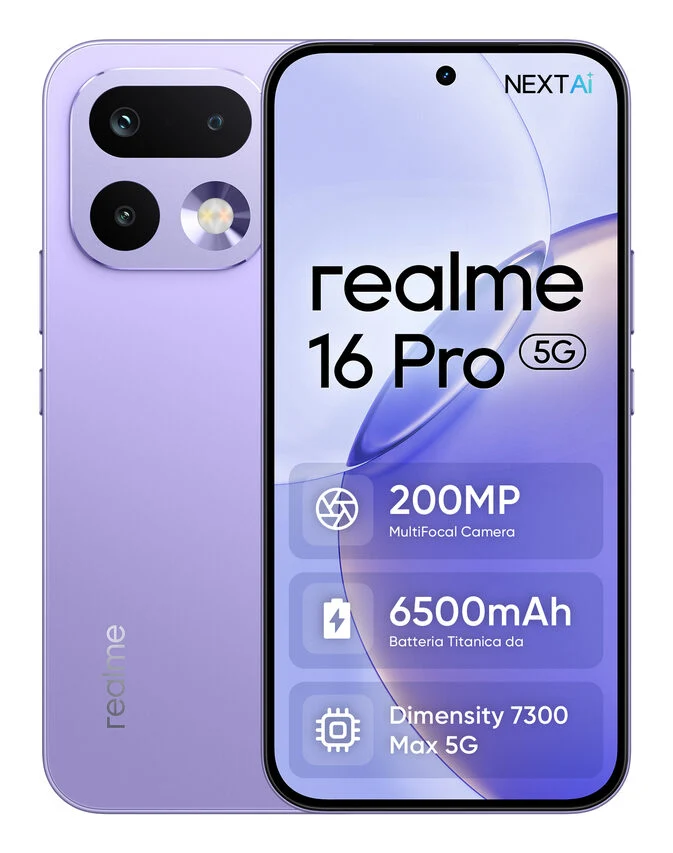 realme 16 Pro 17,3 cm (6.8") Doppia SIM 5G 8 GB 256 GB 6500 mAh Viola