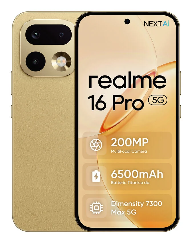 realme 16 Pro 17,3 cm (6.8") Doppia SIM 5G 8 GB 256 GB 6500 mAh Oro